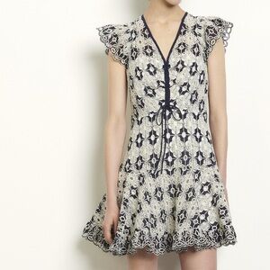 Sandro Elie Eyelet-Lace Mini Dress